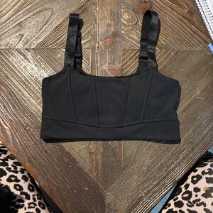 Movetheory black corset sports bra, small